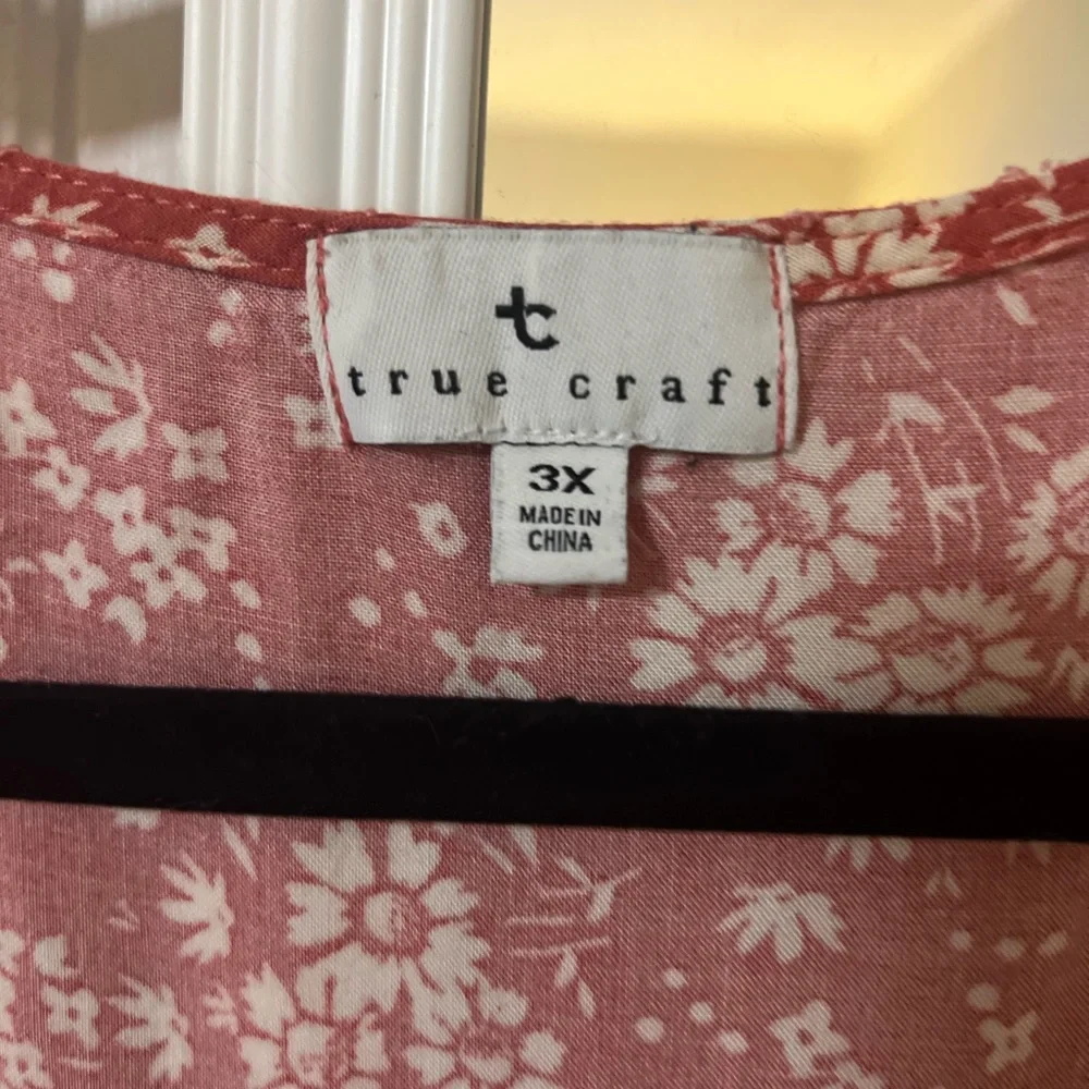 True Craft Brick Red Floral Dress - Picture 2 of 6